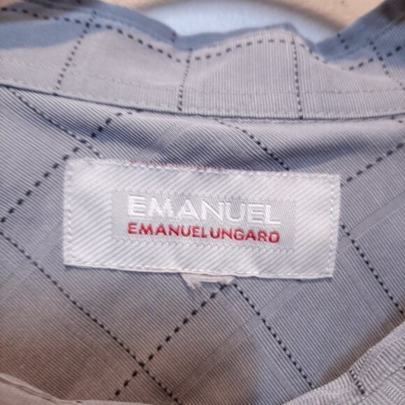Vintage EMANUEL UNGARO Checkered Button Down Shirt Casual Short Sleeve - Picture 8 of 10